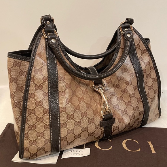 GUCCI 265699 Crystal Monogram Medium Joy Shoulder Bag Dark Brown - Picture 4 of 11